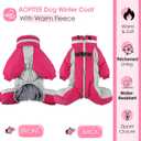 AOFITEE Small Dog Coat Warm Dog Jacket Winter, Windproof Dogs Winter Coat with Harness Built in, Reflective Turtleneck Dogs Puffer Jacket Snowsuit, Full Body Fleece Coats for Small Medium Large Pet