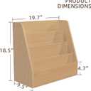 Small Desktop Bookshelf, 4-Tier Magazine Rack, Book Storage Organizer Display Stand, Narrow Bookshelf for Home Office, Living Room, Oak