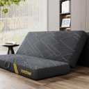 Vamcheer Foldable Mattress Queen Size, 6 inch Folding Mattress, Tri-fold Memory Foam Mat with a Collapsible and Washable Cover, Handle & Non-Slip Bottom for Travel/Guest, 78"x58"x6", Grey