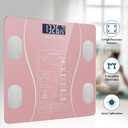 Smart Body Fat Scale with Led Display - Digital Bathroom Scale with Bluetooth, Accurate Body Composition Measurement, Muscle Mass, BMI, and Body Water Analysis (Pink)