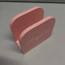 ALELION Pink Napkin Holder for Table - Wooden Napkin Holders for Kitchen - Pink Kitchen Decor and Accessories for Dining Room Table - Wood Napkin Dispenser