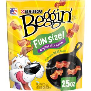 Purina Beggin' With Real Meat Dog Treats, Fun Size Original With Bacon Flavor - 25 oz. Pouch Best befor DEC25