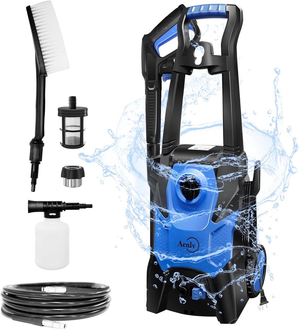 Electric Pressure Washer, Electric Power Washer with Rotatable Nozzles, 3200 PSI Max 2.2 GPM High Pressure Cleaning Machine with Foam Cannon, Power Washer for Car, Floor, Yard, Patios, Fence