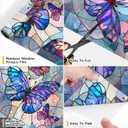 2PackWindow Privacy Film Frosted Glass Window Sticker Window Film Static Glass Cling Tint Non-Adhesive for Home Door Decorative Frosting Cover 17.5 X 39.3 inch (2pcs-sparkle-butterfly)