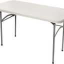 OEF Furnishings OEFBT2448 Utility Series Heavy-Duty Premium Commercial-Grade Indoor/Outdoor Folding Table (24 x 48 in, Rectangular, Speckled Gray Top/Gray Frame)