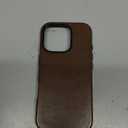 Genuine Leather Case for iPhone 16 Pro 6.3 inch, Oil Wax Full-Grain Leather, Compatible with MagSafe, Metal Buttons and Camera Bezel (Rustic Brown)