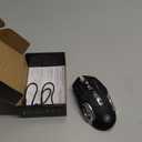 MELOGAGA Wireless Gaming Mouse Bluetooth Mouse RGB Rechargeable 2.4G USB Cordless Computer Mice with 7 Color Backlit, 6 Buttons & Silent Click for Laptop, iPad, Mac OS, PC, Windows -Black