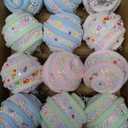 Soulchen 12 Pcs Christmas Pastel Candy Ball Ornaments for Christmas Tree Candy Macaron Shatterproof Foam Balls Hanging Decoration for Xmas Tree Crafts Indoor Wreath Gifts Party Supplies