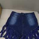 SIAEAMRG Women's Juniors Denim Shorts, High Waisted Frayed Raw Hem Tassels Short Pants Jeans (XX-Large, Blue+blue)