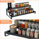Spice Rack Organizer for Cabinet, Expandable 3 Tiered Spice Rack, Metal Spices Organizer, Display Shelf Organizers for Cabinet, Countertop, Pantry, Cupboard (Black)