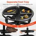 Rolling Shop Stool with Wheels for Garage, Mechanics Stool Chair