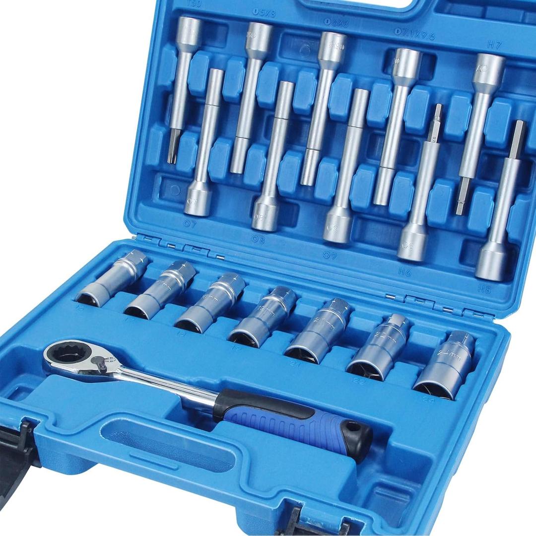 18PCS Steering Hub Suspension Shock Absorber Strut Nut Removal Tool Socket Set
