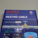 HEATIT 5JHSF 60Ft Premium Heat Trace Cable for Metal, Plastic Home Pipes and RV, Self Regulating Heat Cable with Thermostat, ETL Listed, 120V