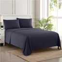 1800 Thread Count Sheet Set  Soft Egyptian Quality Brushed Microfiber Sheets  Luxury Bedding Set with Flat Sheet, Fitted Sheet, 2 Pillow Cases, Navy (Queen)