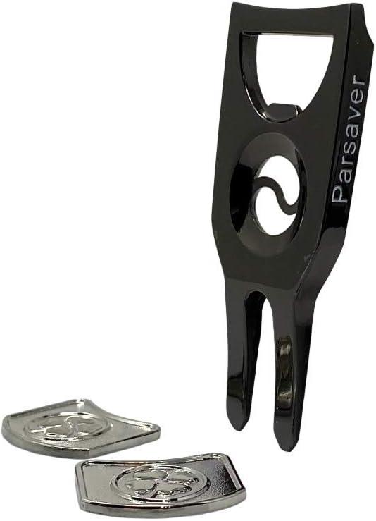 Players Golf Divot Tool - 6 in 1 Multi Purpose Tool - Divot Tool with Ball Marker - Alignment Golf Ball Markers Included - Bottle Opener Pitch Fork Gadget - Permanent Marker Pen