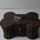 Bone Dry Pet Storage Collection Toy Basket, Small, 17.5x11x7.5", Brown Plastic Wicker