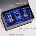 Wedding Gifts for Couples 2025,Bridal Shower Gifts, His and Hers Gift,Whiskey Wine Glasses with Diamond Wine Stopper SetAnniversary Christmas Gift for CouplesHubby and Wifey