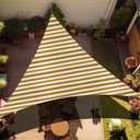 Stripes Triangle Sun Shade Sail for Balcony, Terrace & Garden|Sun&UV Protection, (Beige&White, 22x17 Ft) 1 Piece