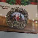 Christmas Snow Globe Lantern Water Glittering Lantern with Snowman 8 Music Songs & 6H Timer Christmas Snow Globes USB & Battery Operated for Christmas Festival Decorations Gifts (Bridge-Snowman)