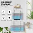 31 inch 2 Tier Anti-Rust Towel Rack with Wood Shelf for Bathroom, Wall Mounted, Metal, Black