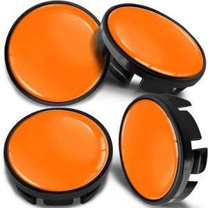 4 x 65mm Wheel Centre Alloy Hub Center Caps Compatible with VW 3B7 601 171 / 6U7 601 171 Hubcaps Black Orange CV 68