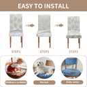 Stretch Dining Chair Covers Set of 6, Floral Print Soft Removable Washable, Pet Friendly Furniture Protector, Universal Chair Slipcovers for Home, Kitchen, Ceremony Dining Room Seat