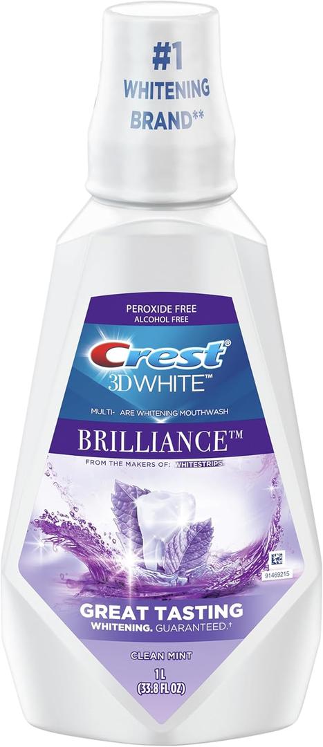 Procter & Gamble Crest Crest D White Brilliance Alcohol Free Whitening Mouthwash Clean Mint Fl