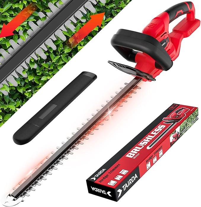 Hedge Trimmer Compatible for Milwaukee 18v Battery (NO Battery), Cordless Electric Hedge Trimmer with 1600RPM Brushless Motor, 22'' Dual-Action Blade with 3/5'' Cutting Capacity (Bare Tool)