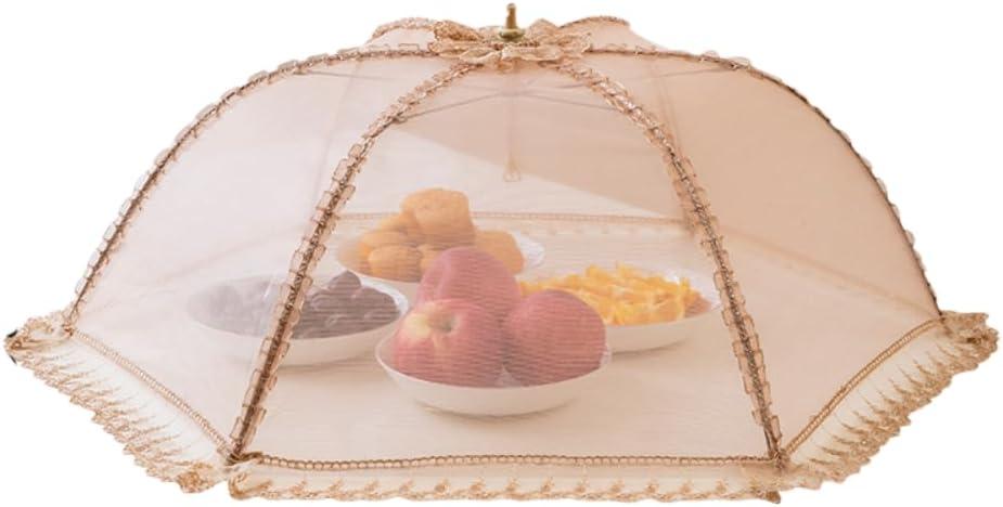1Pcs Food Nets for Outdoors,24"Fruit Cover Against Fruit Flies,Picnic Food Covers Mesh Reusable Collapsible for Picnics,Outdoor Camping, BBQ Accessories Kitchen & Dining (Brown)