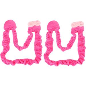 Mipcase 2pcs Pink Cartoon Monitor Cover for Desktop PC Elastic Dustproof Protective Sleeve Anti-Static Computer Monitor Case Suitable for Home and Office