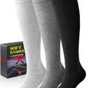 Easy On/Off Bamboo Viscose Compression Socks for Summer - 15-25mmHg Knee High Support Socks, Soft Sole & Seamless Toe