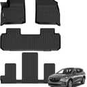 GINOWY-Floor Mats for Buick Enclave 2018-2024, TPE All Weather Mats Enclave with 2nd Row Bucket Seats, Non-Slip Waterproof Winter Enclave Floor Liners Accessories, Black