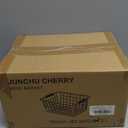 Wire Kitchen Storage Basket 2 Packs,Perfect Pantry Organization Accessories Baskets,Laundry Basket,With a Wooden handle,Suitable for Kitchen,Bathroom,Bedroom,Tabletop,Stackable