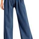 Haloumoning Girls Wide Leg Baggy Jeans Kids Fashion Pleated Elastic High Waist Denim Pants with Pockets 5-14 Years (7-8 Years, Navy Blue)