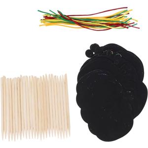 48pc Halloween Pumpkin Scratch Cards Set Halloween Favors for Boys and Girls Bulk Scratch Off Art Craft Supplies