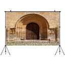 HANGYING Medieval Morocco Architecture Photography Backdrop,7x5ft Ancient City Gate Photo Background,Vintage Brick Wall Arched Door Holiday Travel Party Decor Portrait Photography Studio Props DX07WH