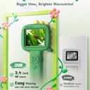 Microscope Camera for Kids Gifts Toys- Handheld Pocket Microscopes with 2.4" Screen and Autofocus - Mini Digital Educational Science Kit for Christmas Birthday for Age 3-5 5-7 8-12 Girls Boys (Green)