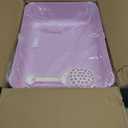 Pink Open High-Sided Cat Litter Box - Medium, Anti-Scatter & Low Tracking, Raised Enclosure Leak-Proof, Easy-Clean ABS Material, for Cats Up to 13 lbs, Medium