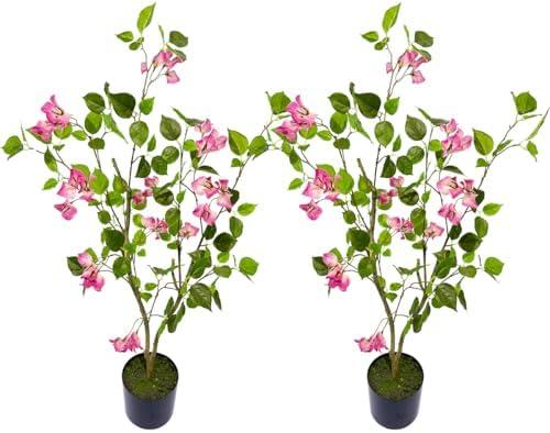 VIGGDA Artificial Tree Faux Bougainvillea Tree 3ft Tall Fake Bougainvillea Plant in Pot Fake Silk Tree Faux Plants Indoor(2pack)