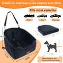 Vivifying Dog Car Seat for Small & Medium Dogs, Detachable & Washable Booster Seat for Pets Up to 30lbs, Travel Bed with Storage Pockets and Safety Belt Black