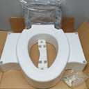 Bemis Rise 4.5" Raised Toilet Seat with Support Handles, Hinges Never Loosen, Fits Round and Elongated