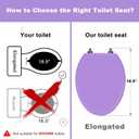 Angol Shiold Wood Toilet Seat, Zinc Alloy Hinges (Elongated, Purple)