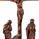 BGCOPPER Standing Crucifix Wall Cross, INRI Jesus Cross for Wall, Handmade Wooden Cross Wall Decor for Home Christmas Gift - 10 Inch