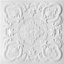 Art3dwallpanels 12 Pack Drop Ceiling Tiles, 24 x 24 Inch High Grade PVC 3D Wall Panels Vintage Flower Pattern for Interior Wall Decor, Fire Rated, Waterproof, White