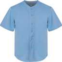 Youth Baseball Jersey Kids Button Down Short Sleeve Solid Color T-Shirt for School, PE, League Team Uniform (L)