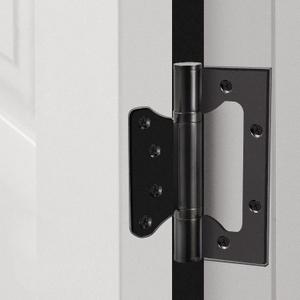 6 Pack Non-Mortise Door Hinges, 4 x 3 inch Stainless Steel Door Hinge, Easy to Install with Mounting Screws,Black