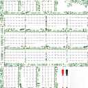 2026 2027 Yearly Wall Calendar Dry Erase Calendar for Wall 32" x 48" Large Erasable Monthly Wall Calendar Wet & Dry Erase Yearly Planner, Jan. 2026 - Dec. 2027 Double-Sided, Green