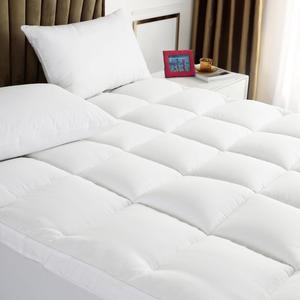 Queen Mattress Topper - Extra Thick Mattress Pad Cover - Pillow Top with Soft Breathable Spiral Fiber Filling, 8-21 Inch Deep Pocket, Cooling, White