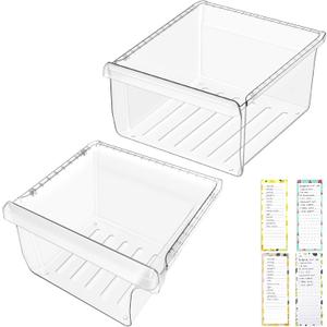 UPGRADED DA97-08693B Refrigerator Crisper Drawer & DA97-08692B Fridge Drawer Bin Compatible with Samsung Refrigerator Drawer Parts RS25J500DSR RS25H5000SR RS25J500DSG RS261MDRS Crisper Drawers