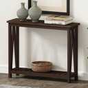 ChooChoo Farmhouse Console Table, Rustic Vintage Narrow Sofa Table for Entryway, Living Room, Hallway, 40 Espresso (11.8"D x 39.4"W x 31.5"H)